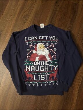 Jerzees Santa Holiday Ugly Christmas Sweatshirt Small